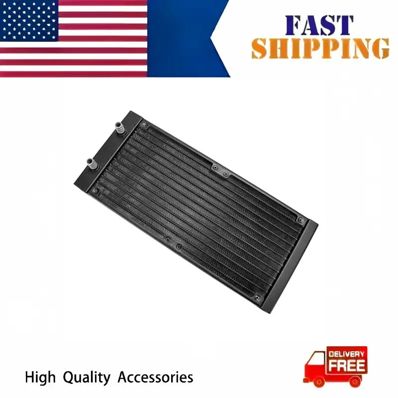 240mm Aluminum Water Cooling Radiator 27mm Thin 8mm Barb PC Builds US Stock