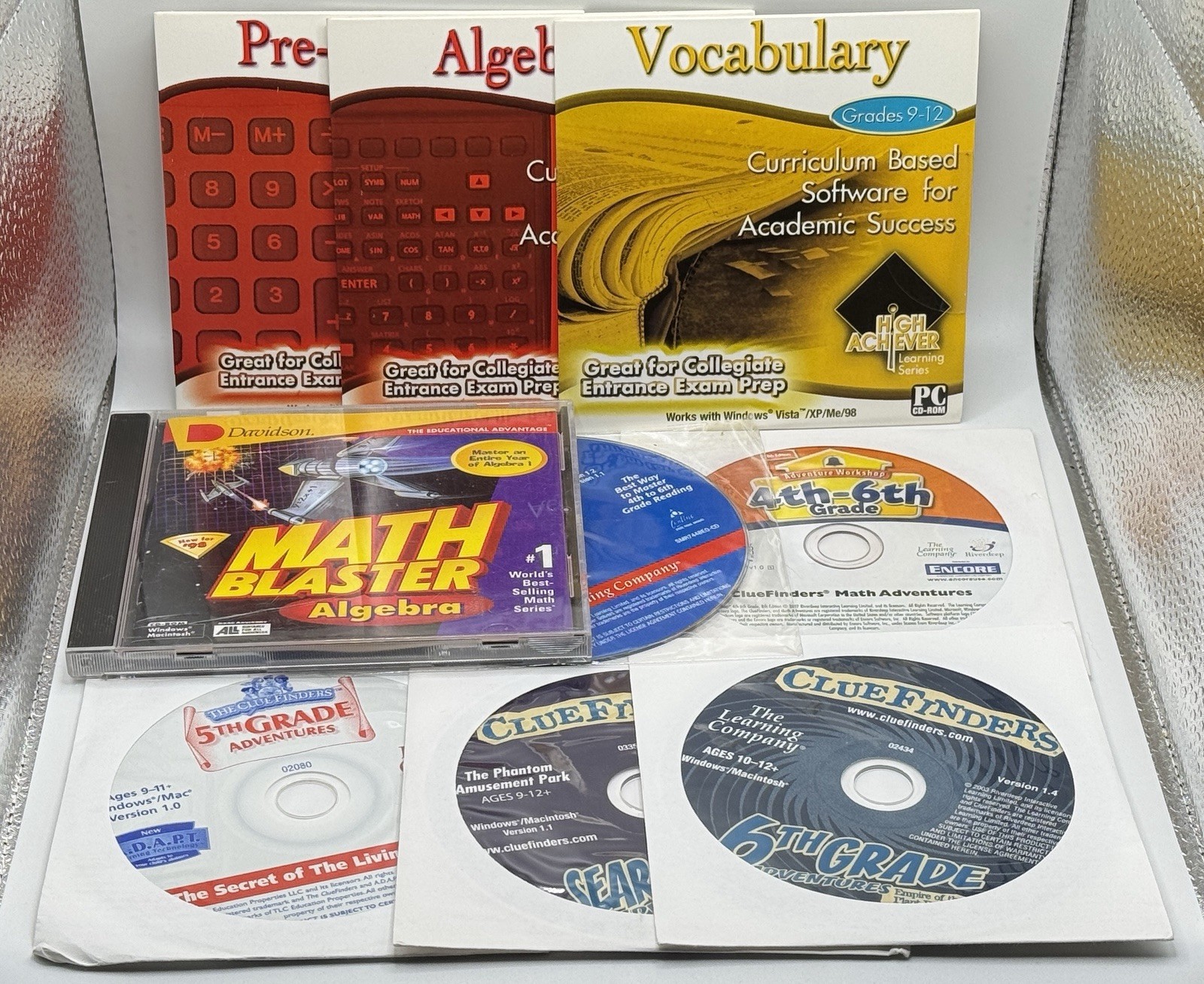 Vintage Educational PC CDROM Lot Middle - High School - Math Vocabulary Algebra