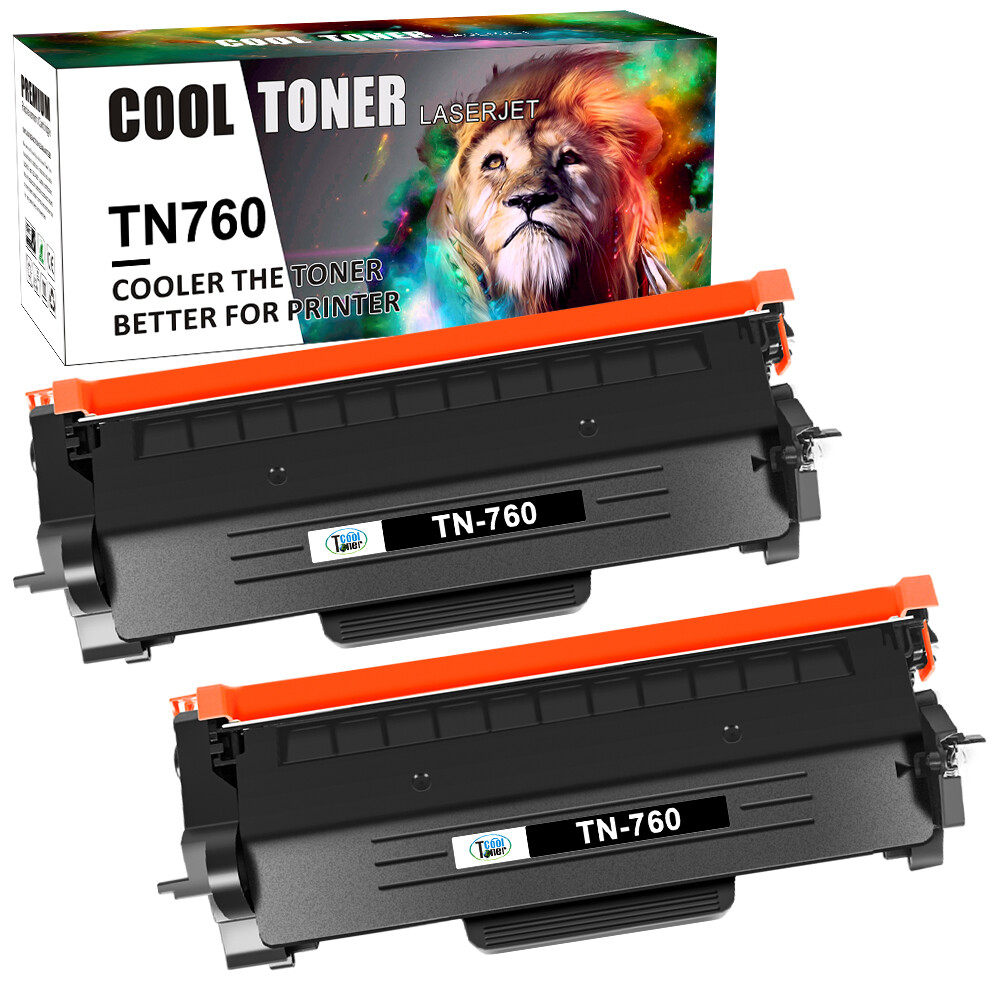 2PK Premium TN-760 TN760 Toner Compatible With Brother HL-L2395DW L2390DW TN730