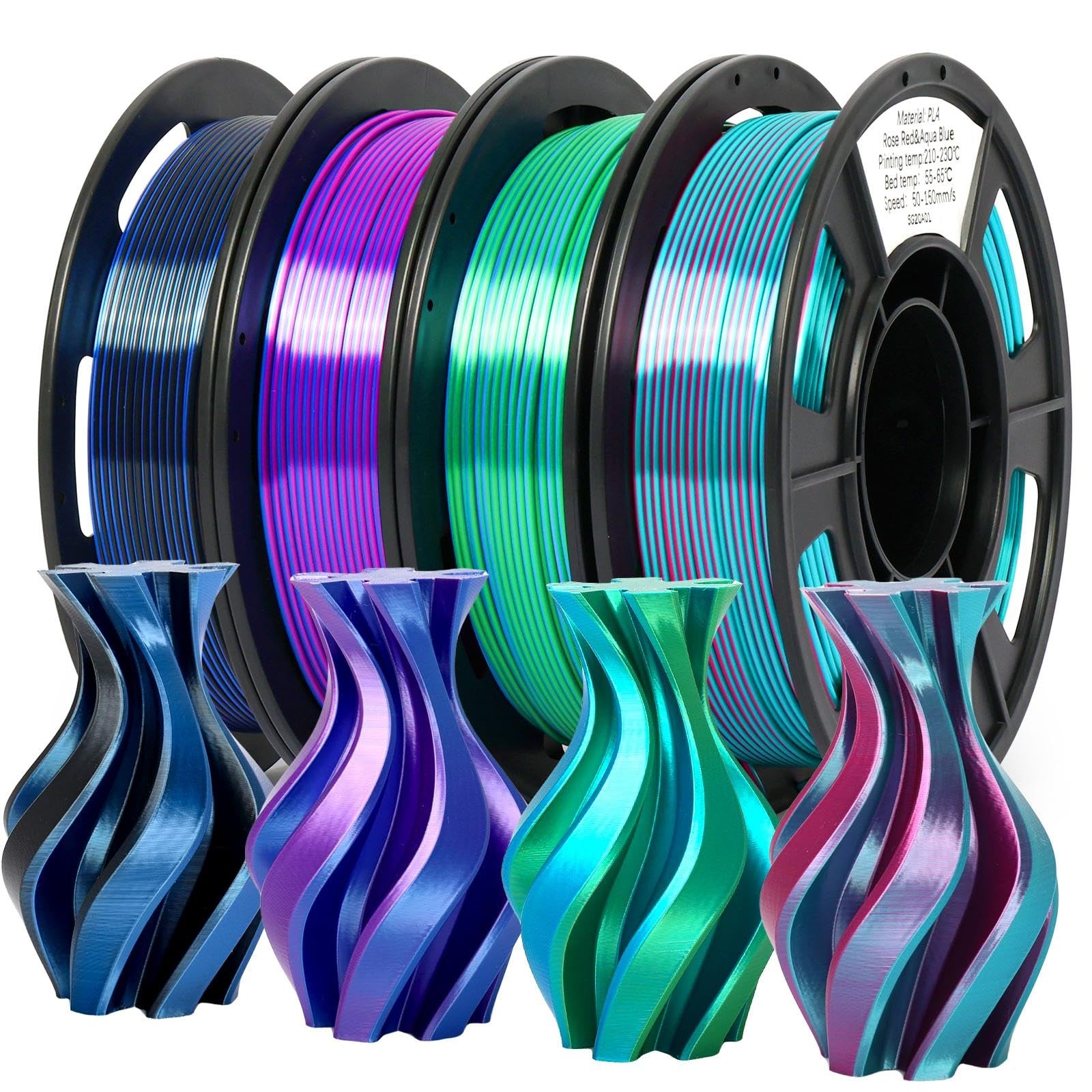 Epelay Epelay 3D Printing Filament, Silk 3D PLA Printer Filament 1.75mm, Shiny
