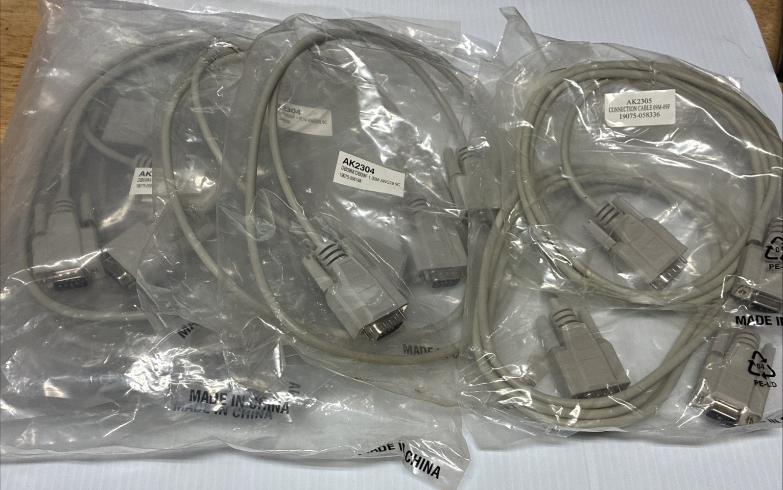 AK2304 & AK2305 DB09F/DB09M Serial Cable - Bundle Of 9 - BRAND NEW IN PACK