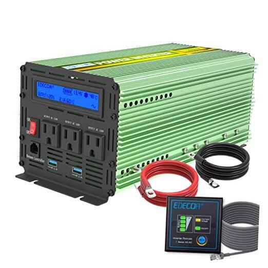 2000W Power Inverter 12V DC to 110V AC Power Converter with 2000W 12V with USB