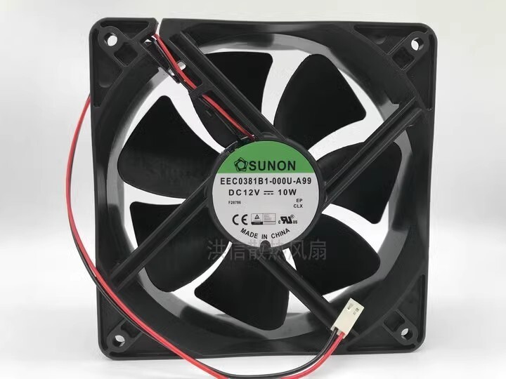 SUNON 12038 EEC0381B1-000U-A99 DC12V 10W 12CM 2-Pin Silent Cooling Fan