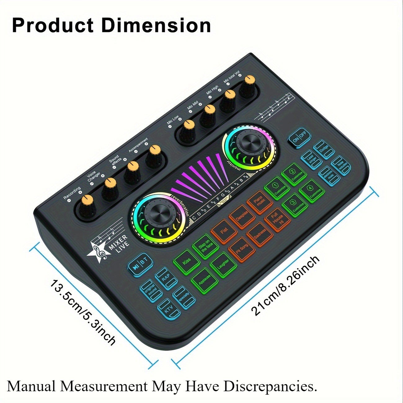 Professional Long-Lasting Podcast-Friendly Professional Audio Mixer & Sound Card