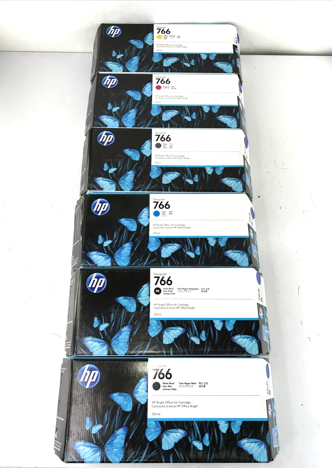 LOT 12 Genuine HP 766 300ml DesignJet XL 3600 Ink Cartridges New Sealed Expired
