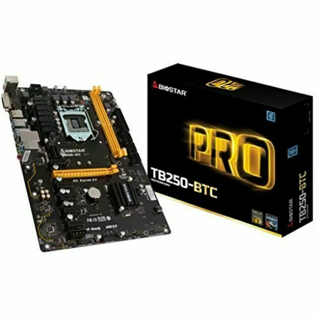 BIOSTAR TB250-BTC Pro Motherboard + 4GB Samsung RAM 12 GPU Mining Kit Combo 