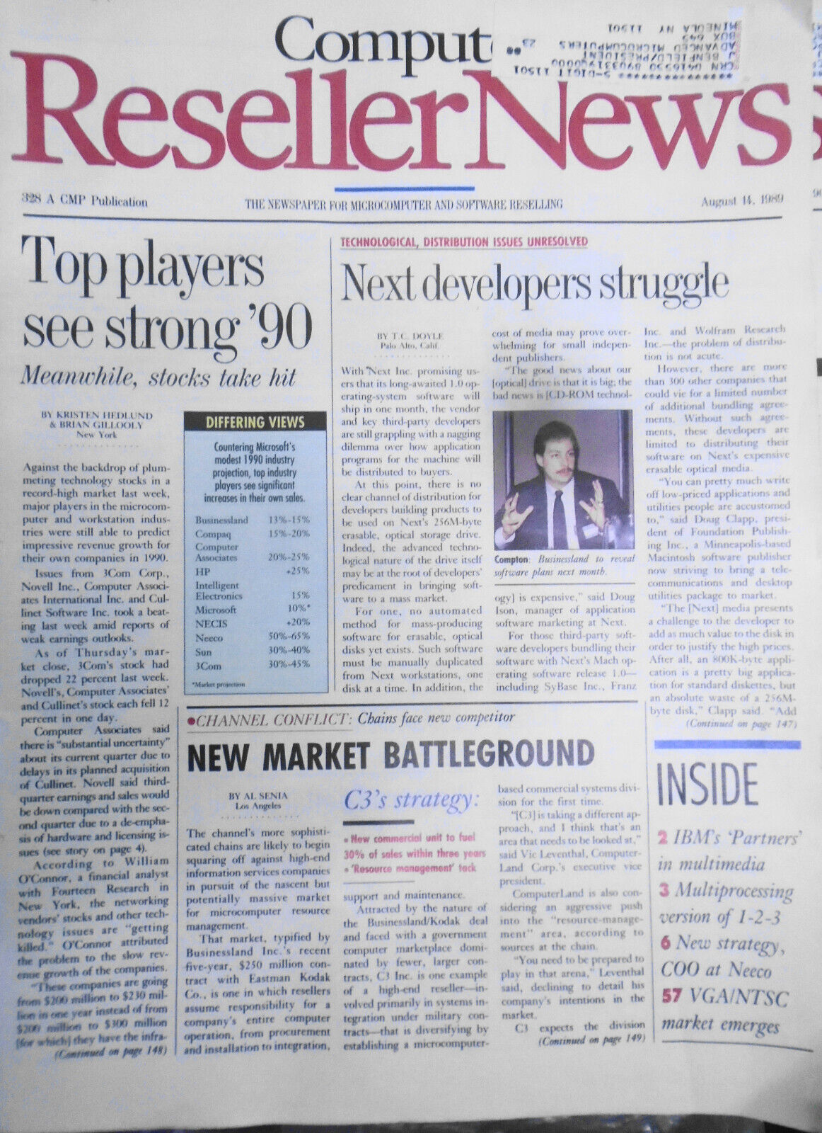 Computer Reseller News, August 14, 1989 - NeXT software developers struggle