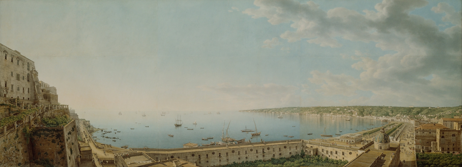 Landscape painting classic art naples coast Custom Gaming Mat Desk