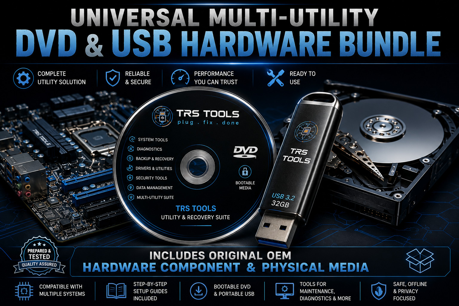 TRS Tools 64GB USB 3.0 Physical Media for PC Maintenance Projects