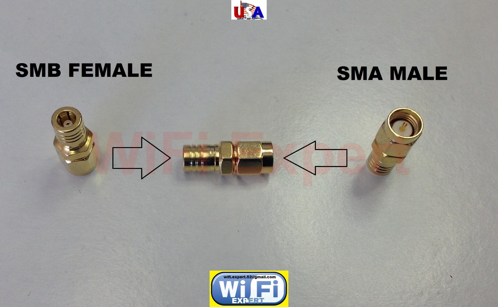 SMA Male To SMB Female  Antenna Adapter Converter SMA Jack to SMB Straight USA
