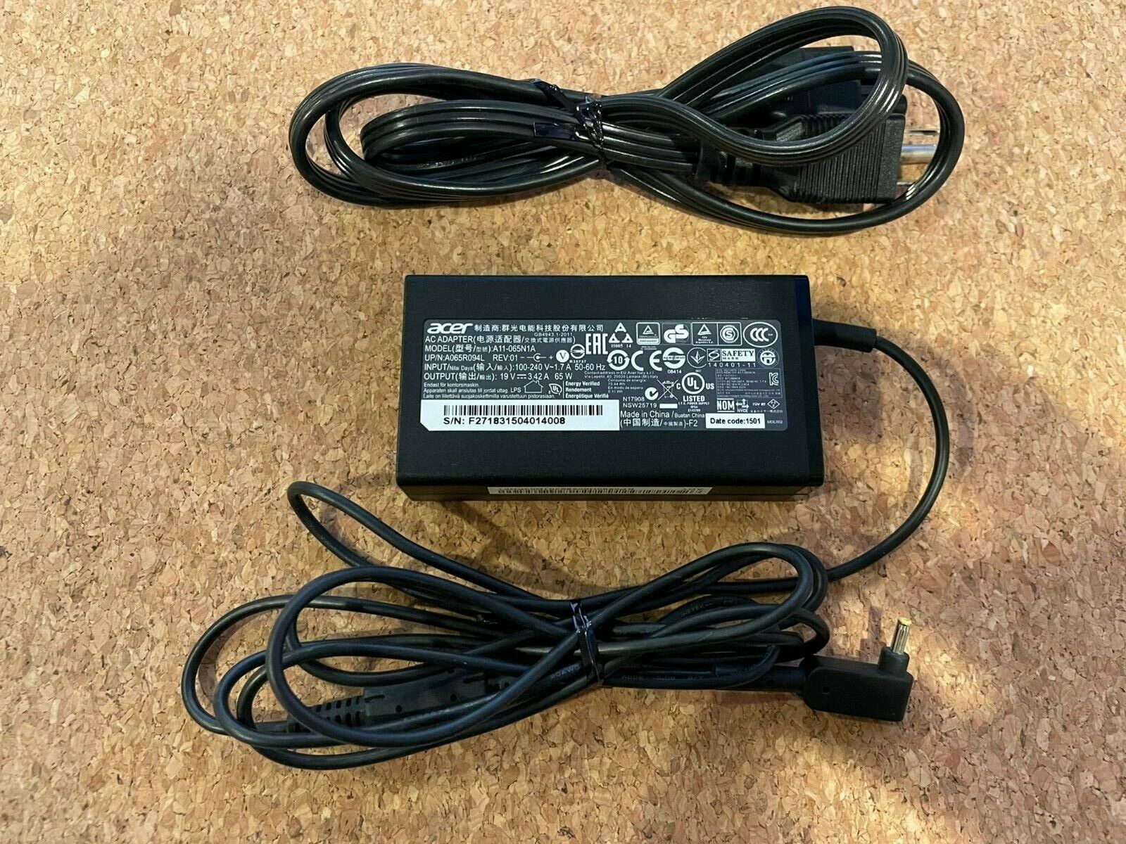 Acer Original OEM ac Adapter Charger for Acer Chromebook C731 and C740. 