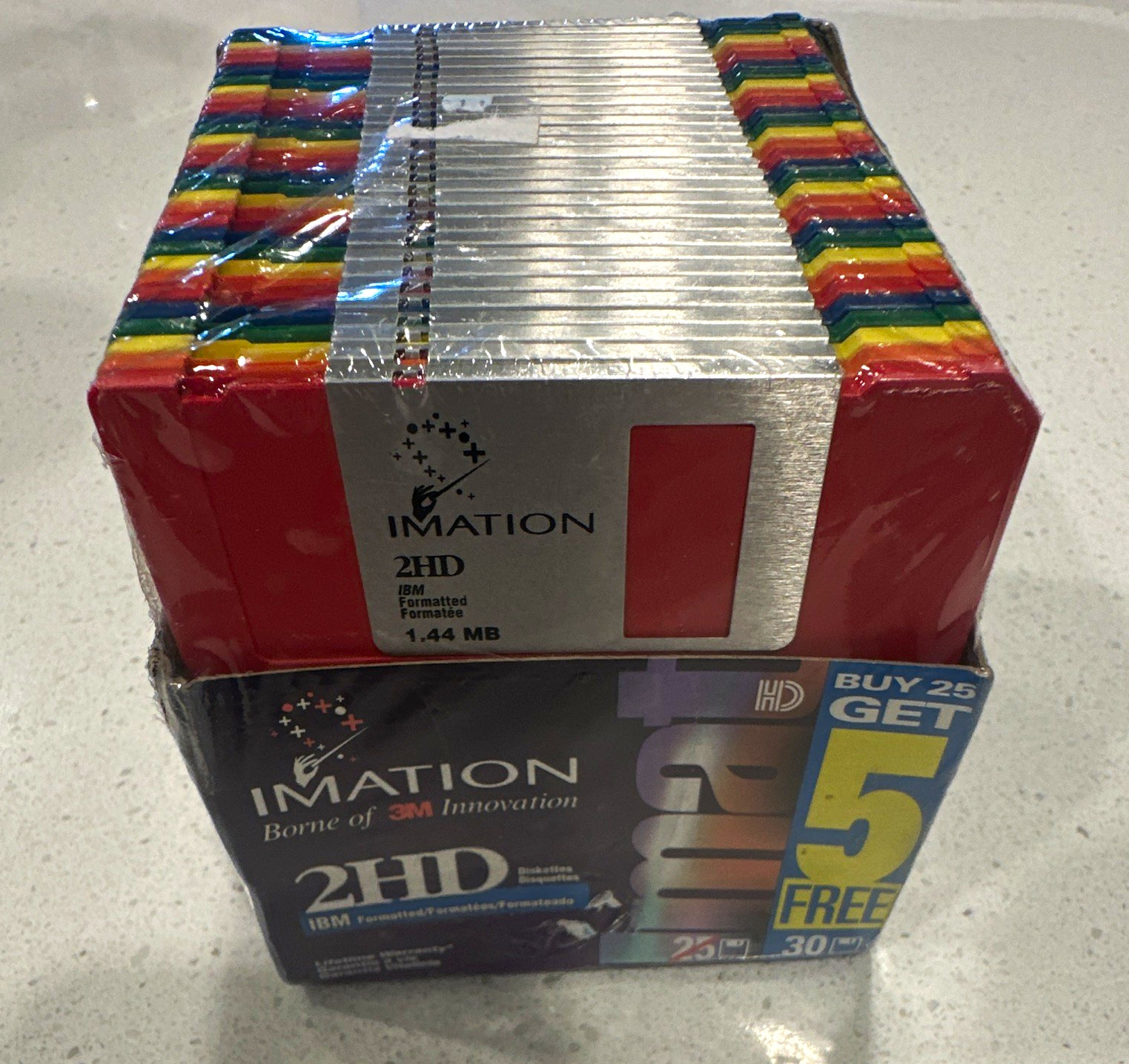 Imation 2HD 3.5" Floppy Disks 1.44MB IBM Formatted 30-Pack Retail Box