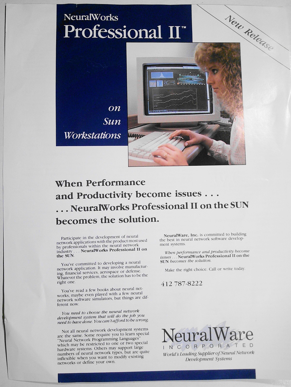 [Artificial intelligence] NeuralWorks Professional II on Sun - flyer, 1989