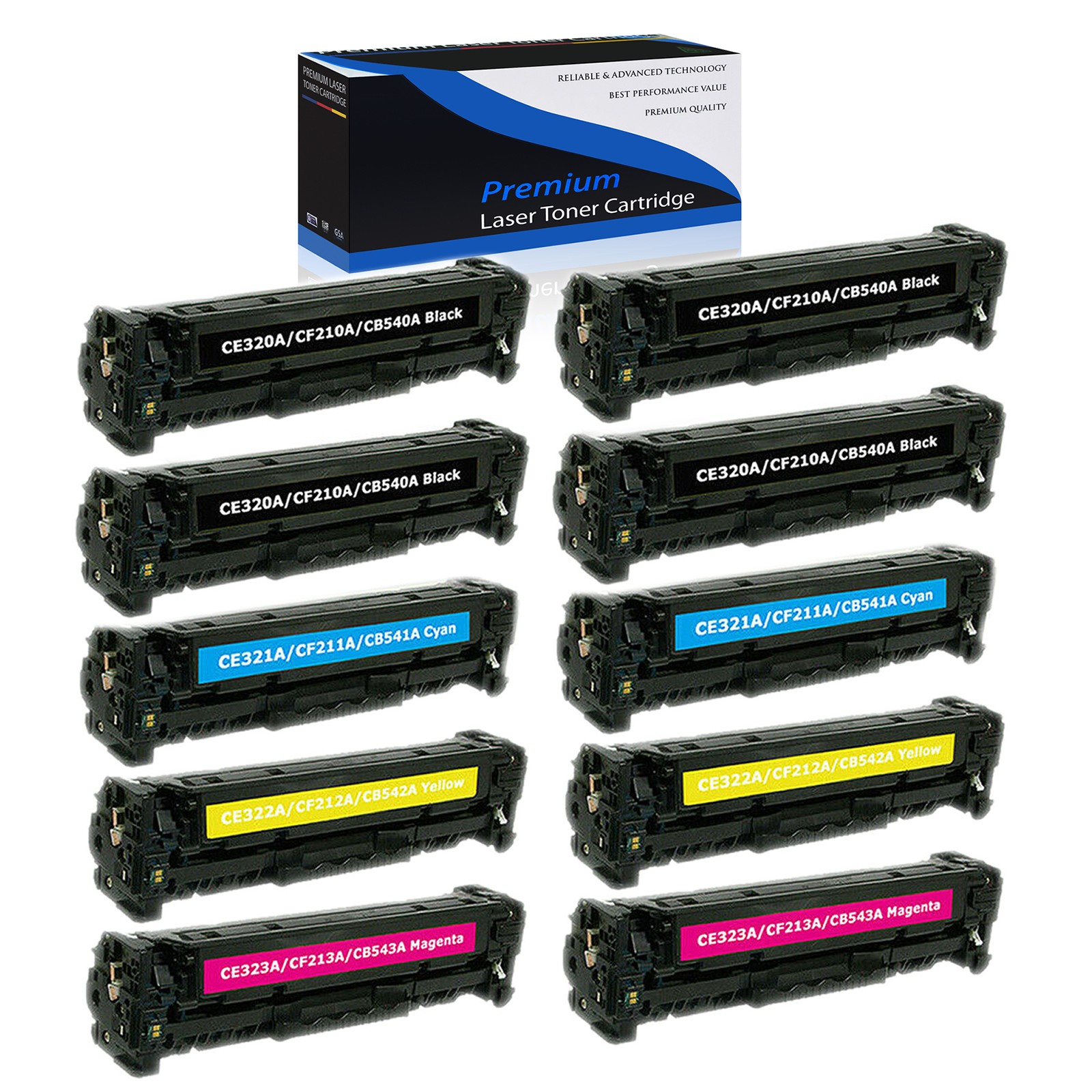 10PK CB540A CB541A CB542A CB543A for HP 125A Toner CM1312nfi CM1312mfp CP1515n