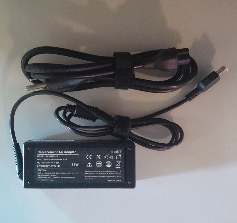 New Replacement Ac power adapter Model SK90200325-Replacement for Lenovo 65w