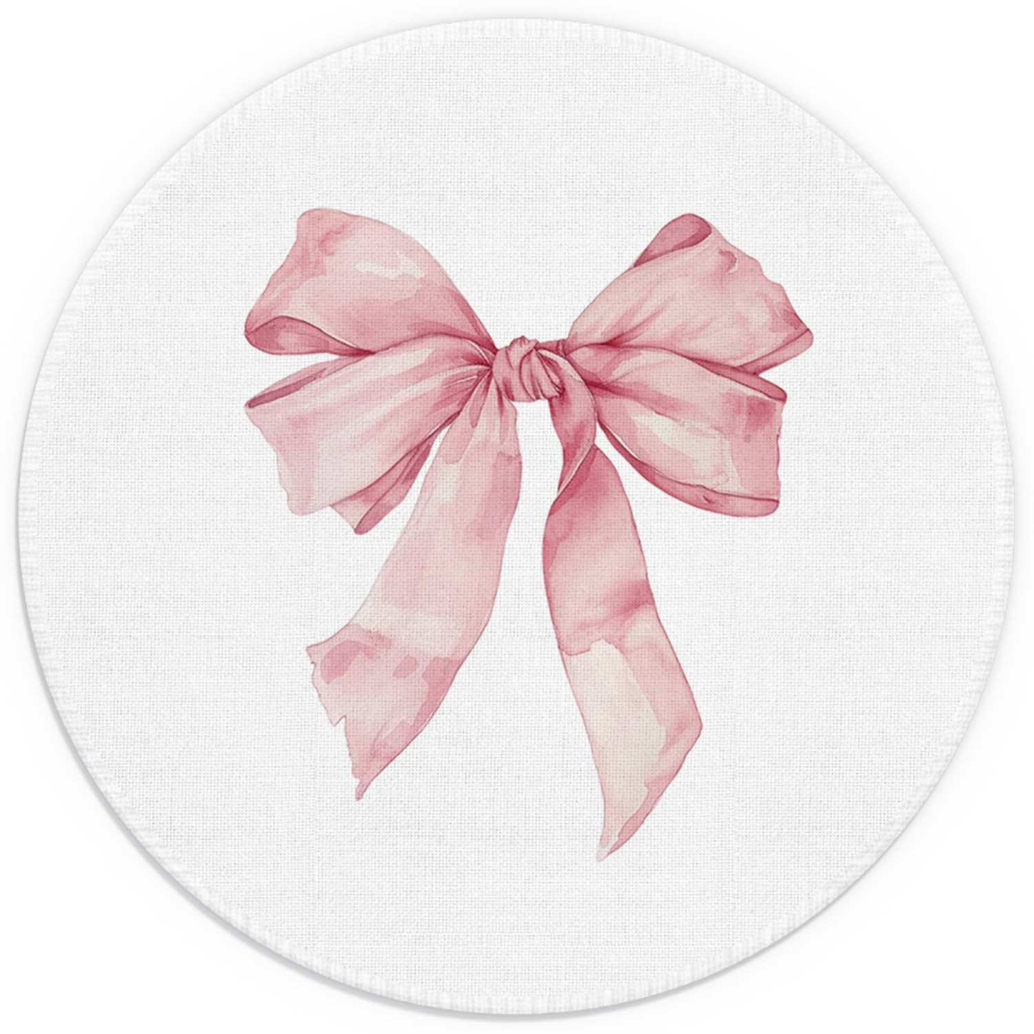 Cute Coquette Pink Bow Mouse Pad 7.9x7.9 Inch, Preppy Girly Aesthetic Mouse P...