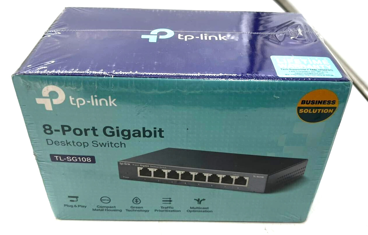 TP-Link 8-Port Gigabit Easy Smart TL-SG108 - Factory Sealed