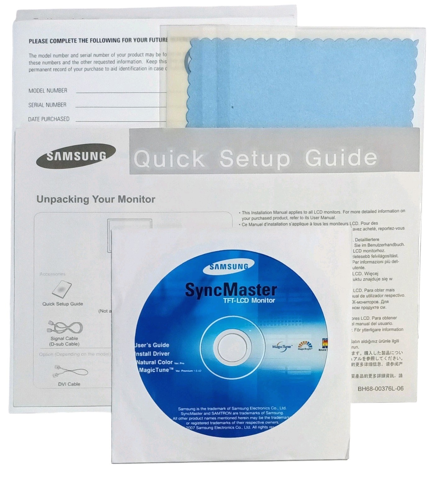 Samsung SyncMaster User Guide/Install Driver CD Disc For TFT-LCD Monitor (2007)