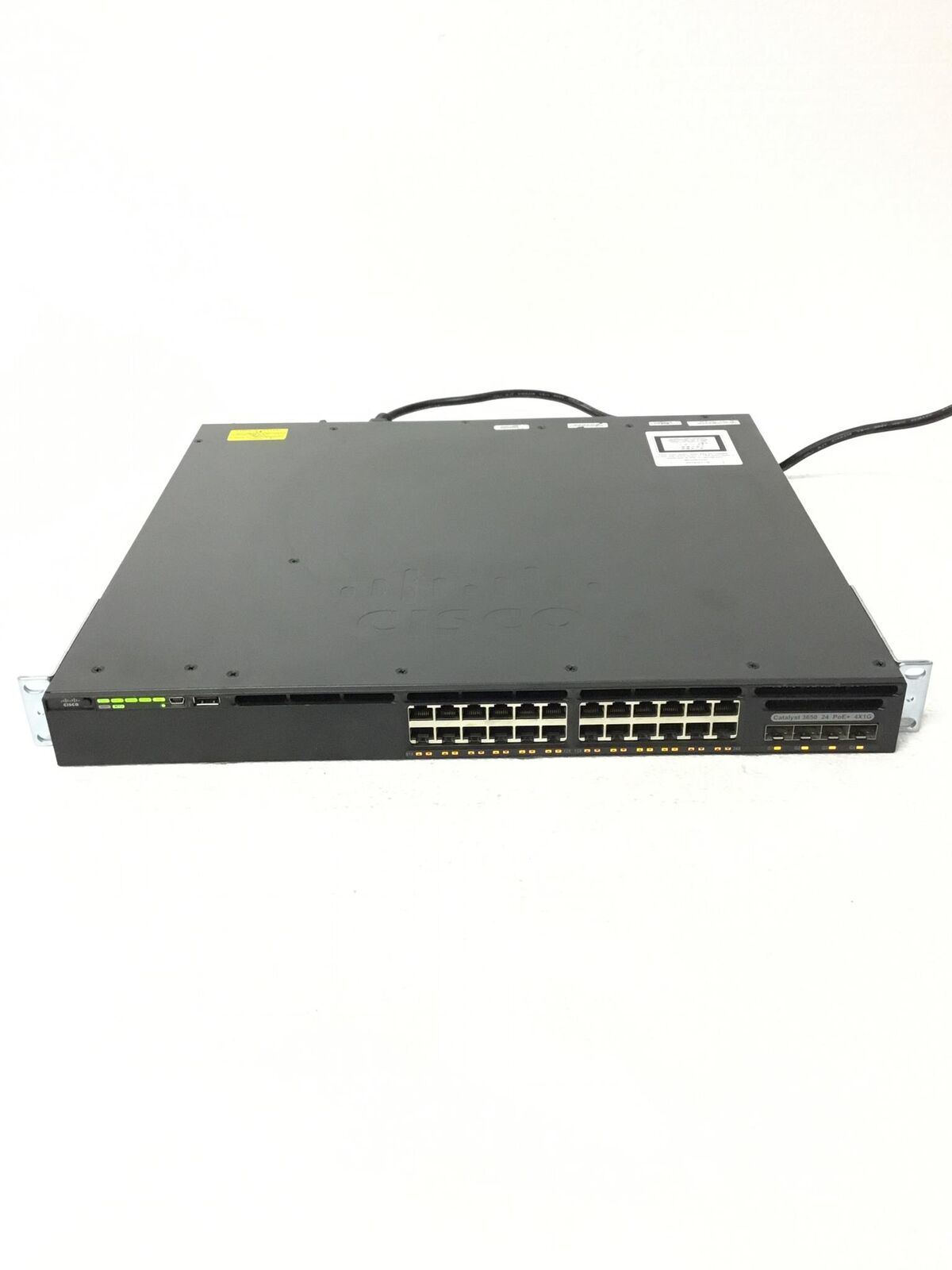 CISCO CATALYST 3650 WS-C3650-24PS-S 24 Poe+ 4X1G Network Switch w/PS.Rack Ears
