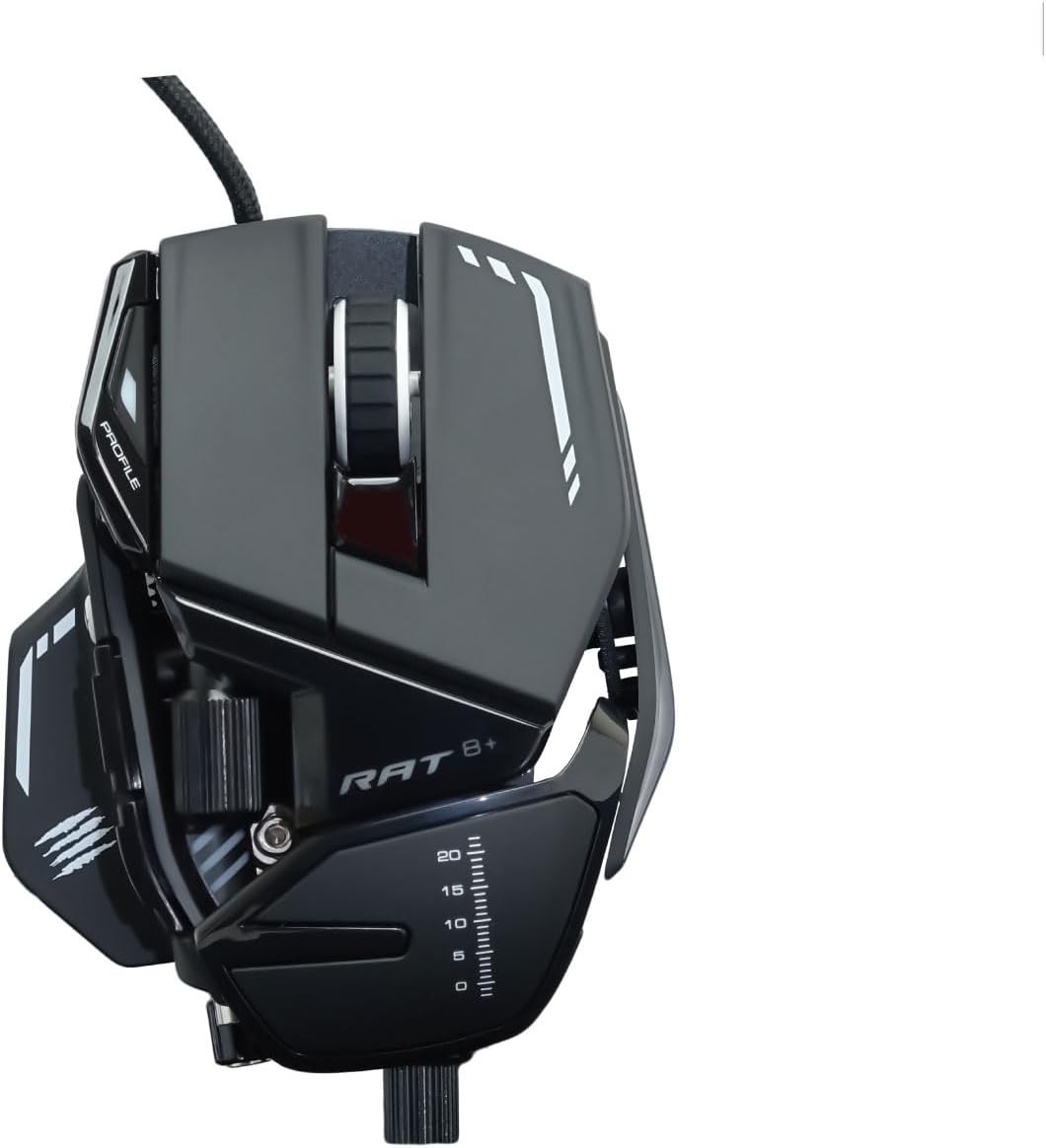 Mad Catz R.A.T.8 Plus Wired Optical Gaming Mouse Black MR05DCINBL000-0J New