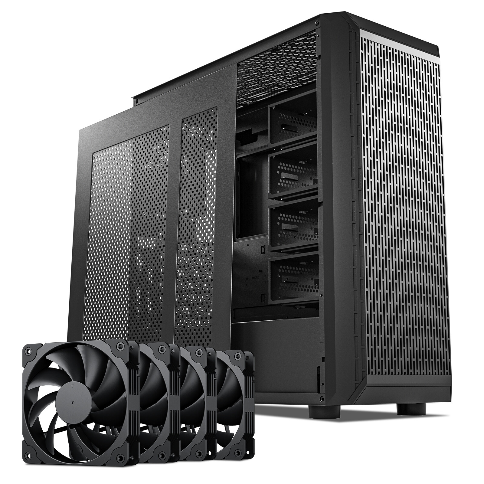 DARKROCK Classico ATX Mid Tower Case w/7x120mm Fans, USB 3.0 Ready 10 x3.5 HDD