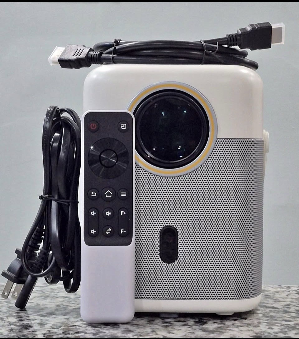 Portable Desktop Mini Projector, HDMI, Remote & HDMI Cable, White/Gray