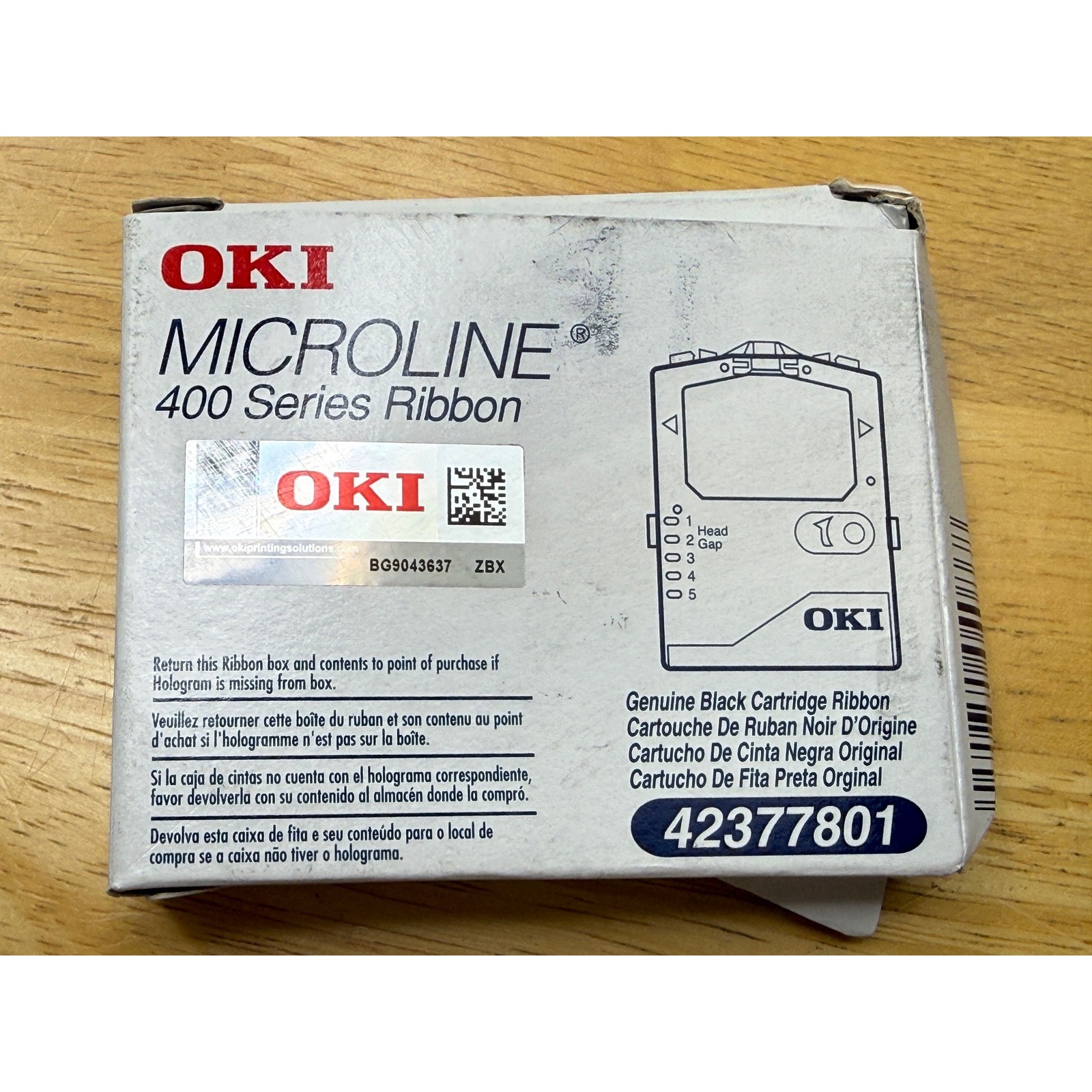 OKI Microline 400 Series Black Ribbon Cartridge 42377801 Genuine OEM New Sealed