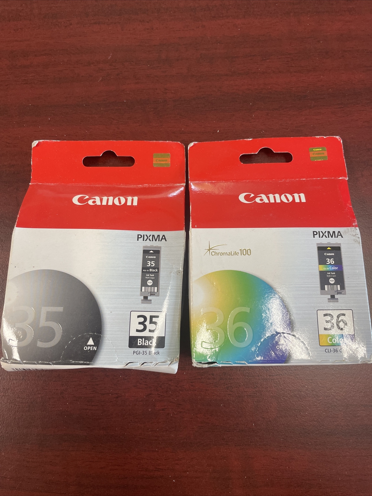 CANON PIXMA 35 Black & 36 Color Ink Cartridges PGI-35 CLI-36 Genuine OEM