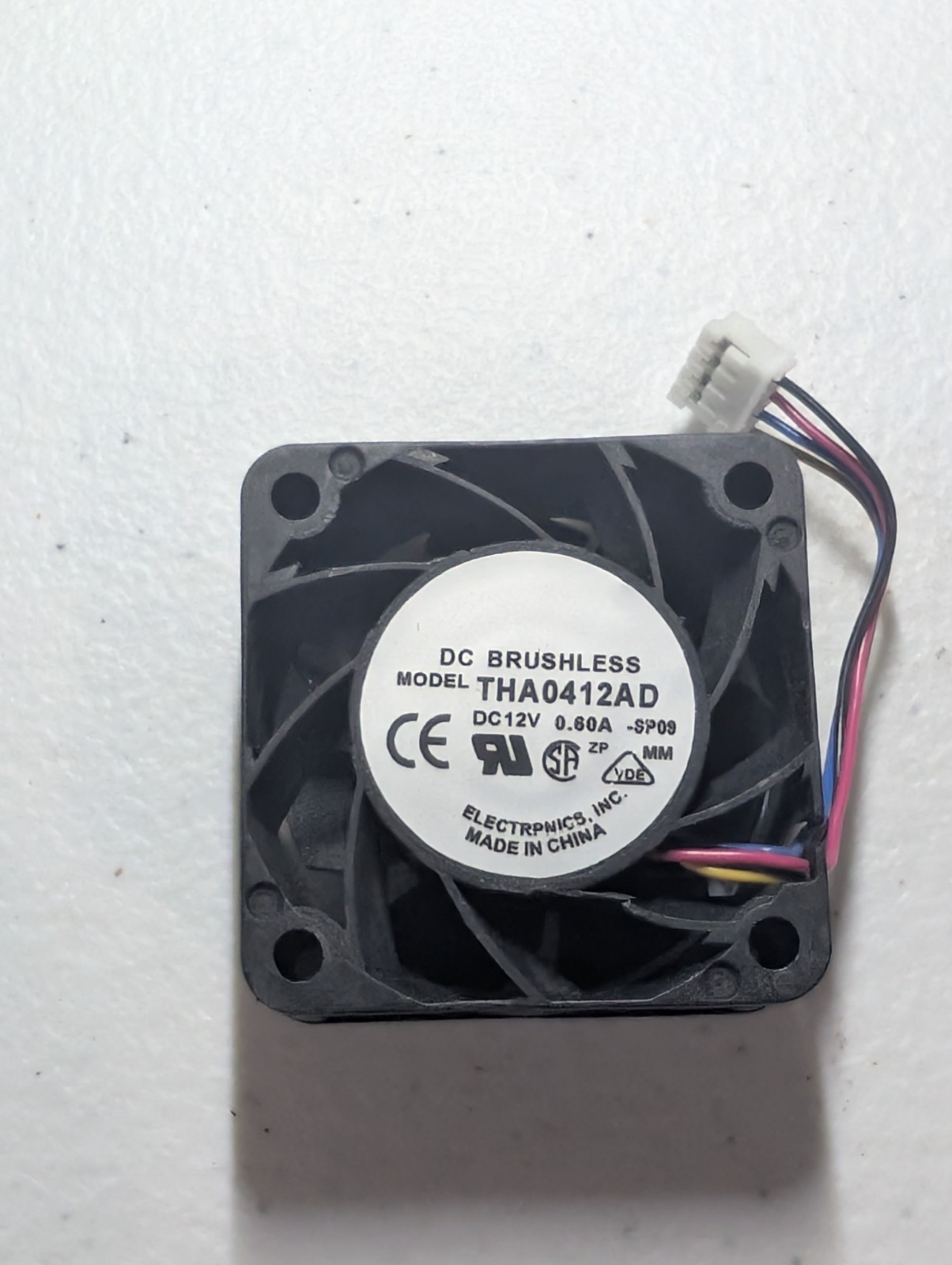 DC Brushless Fan Model# THA0412AD Rated at DC 12V In Laser Cut Box