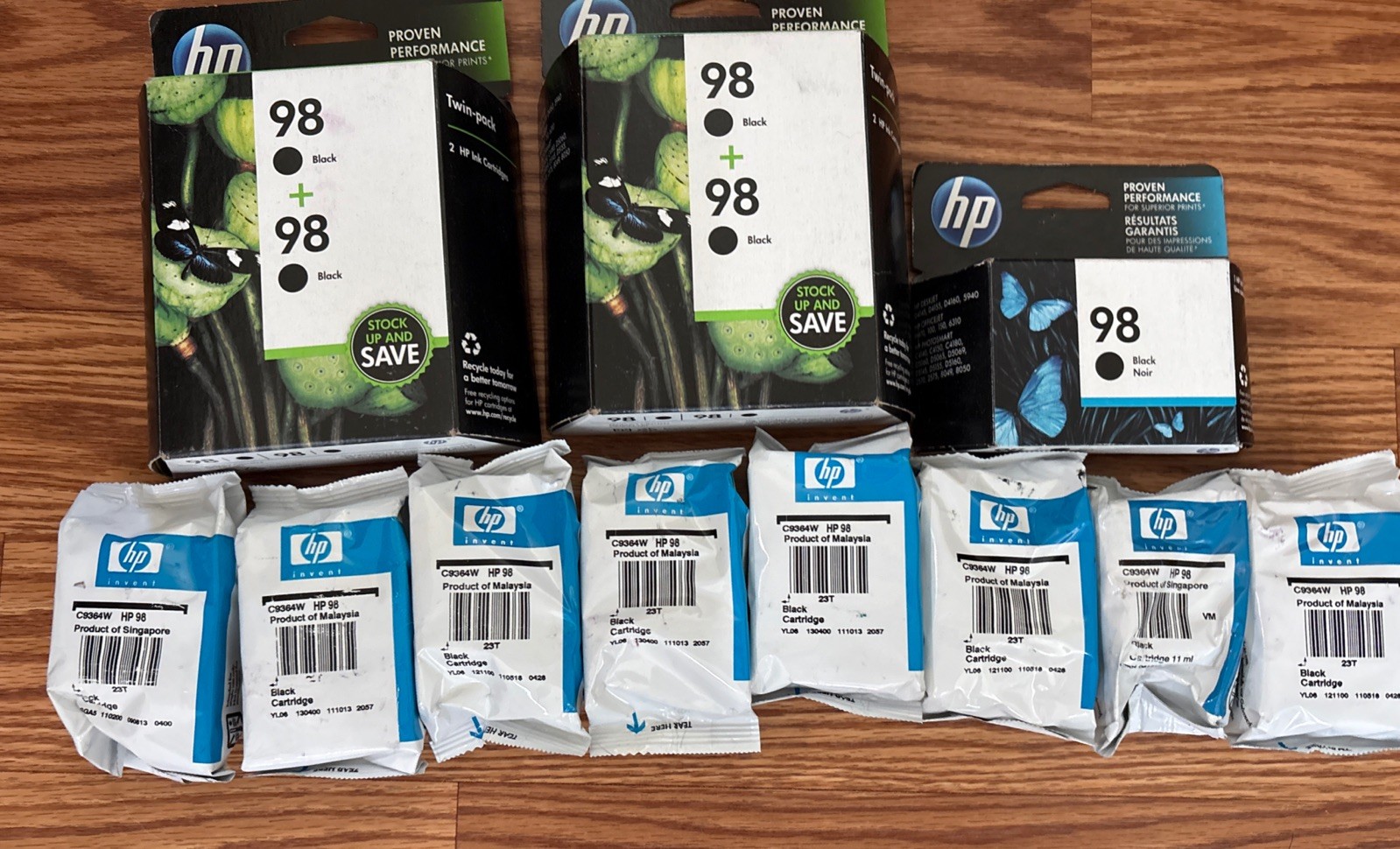 Lot of 13 GENUINE HP 98 Brand New Ink Cartridges Expired Open Box
