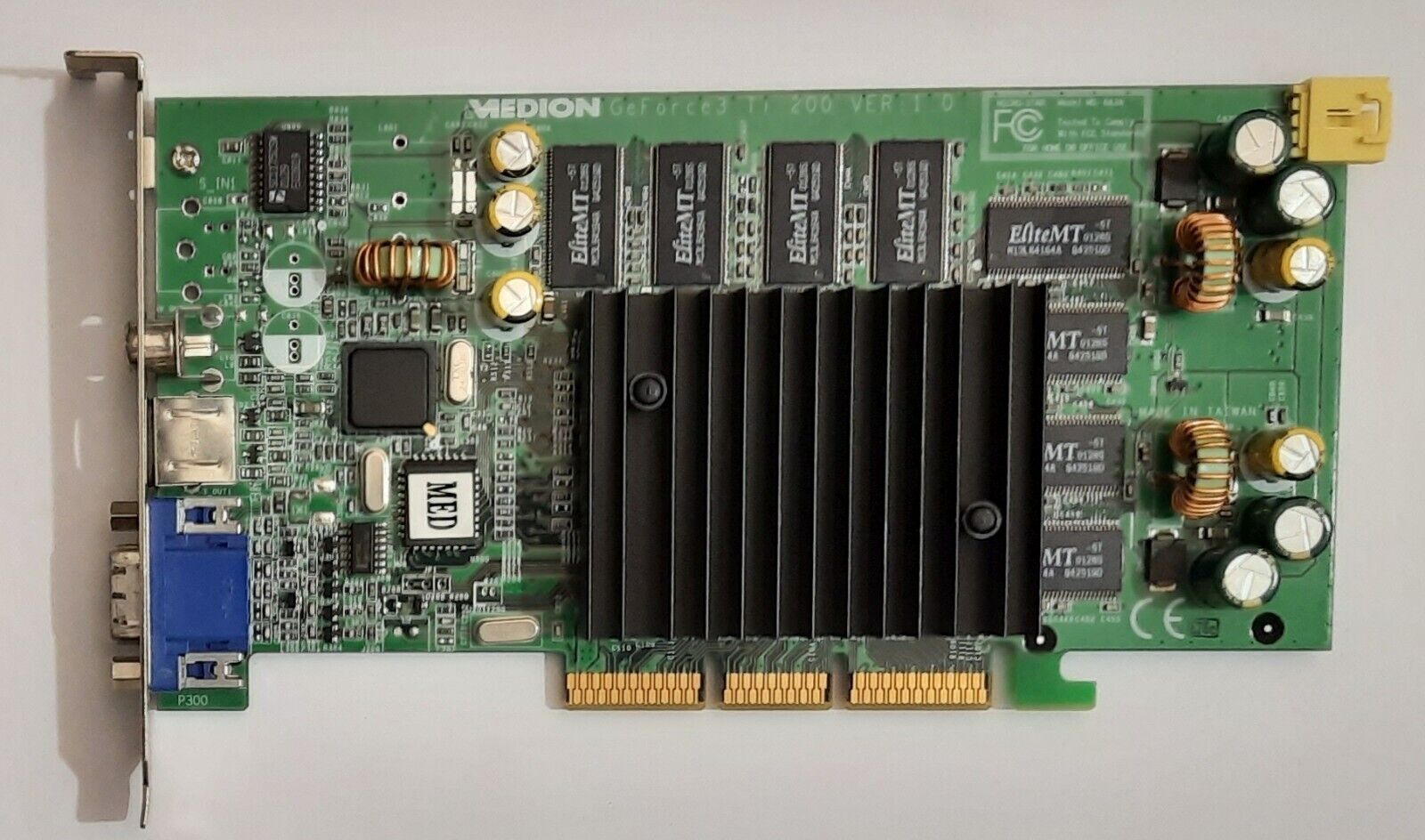 MSI MS-8838 AGP Graphics Card (GeForce3 Ti200, 64MB, TV out, Medion, retro, 2001)