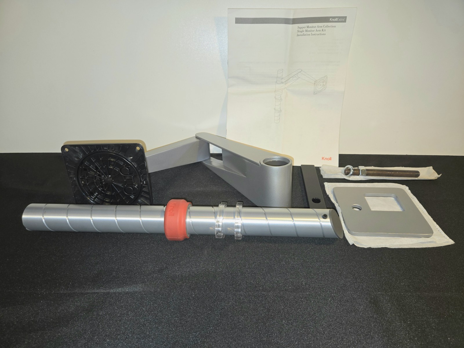 Knoll Sapper Single Monitor Arm Kit - NOS - grommet mount + 16" mast