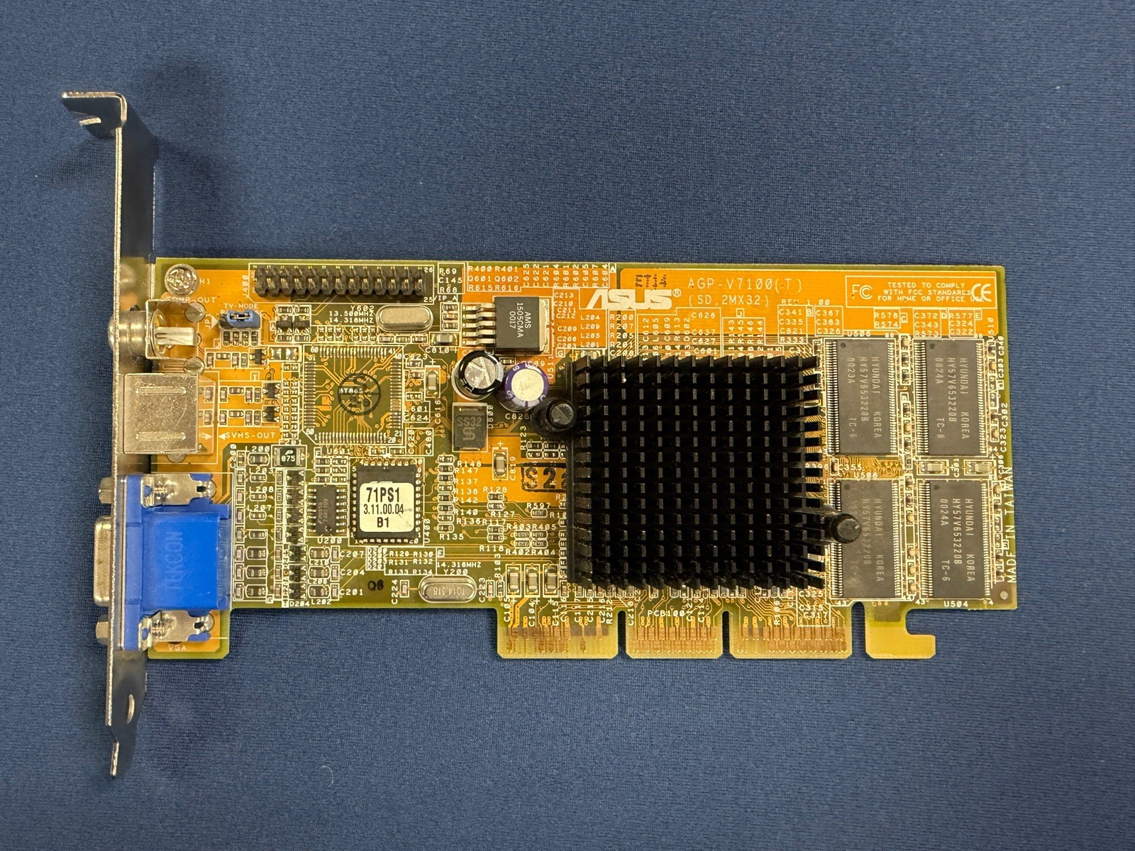 RARE ASUS AGP-V7100(T) 32M NVIDIA GEFORCE2 MX AGP VGA SVIDEO COMP OUT  