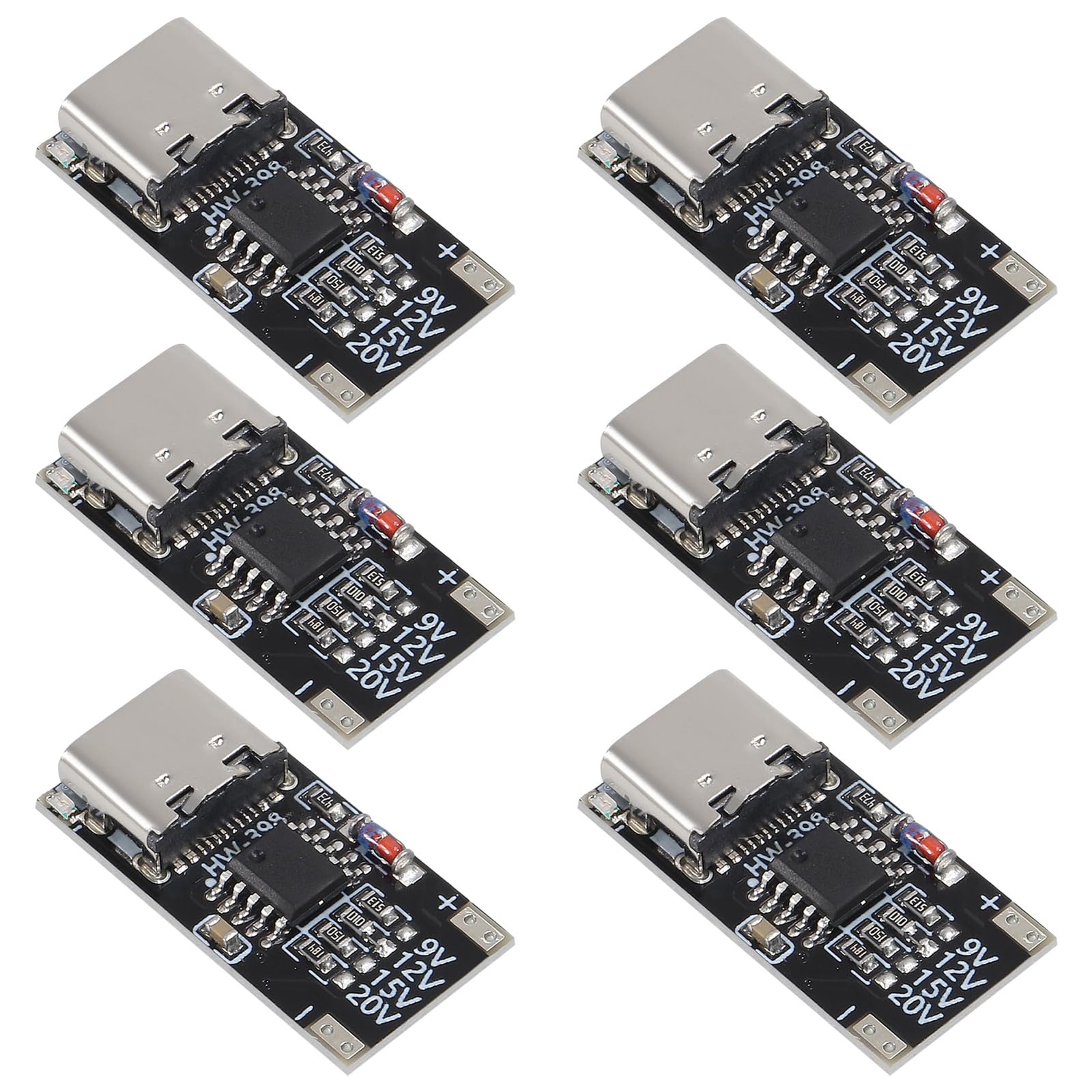 ACEIRMC 6pcs USB-C PD Type C Trigger Board PD/QC Decoy Fast Charger Black