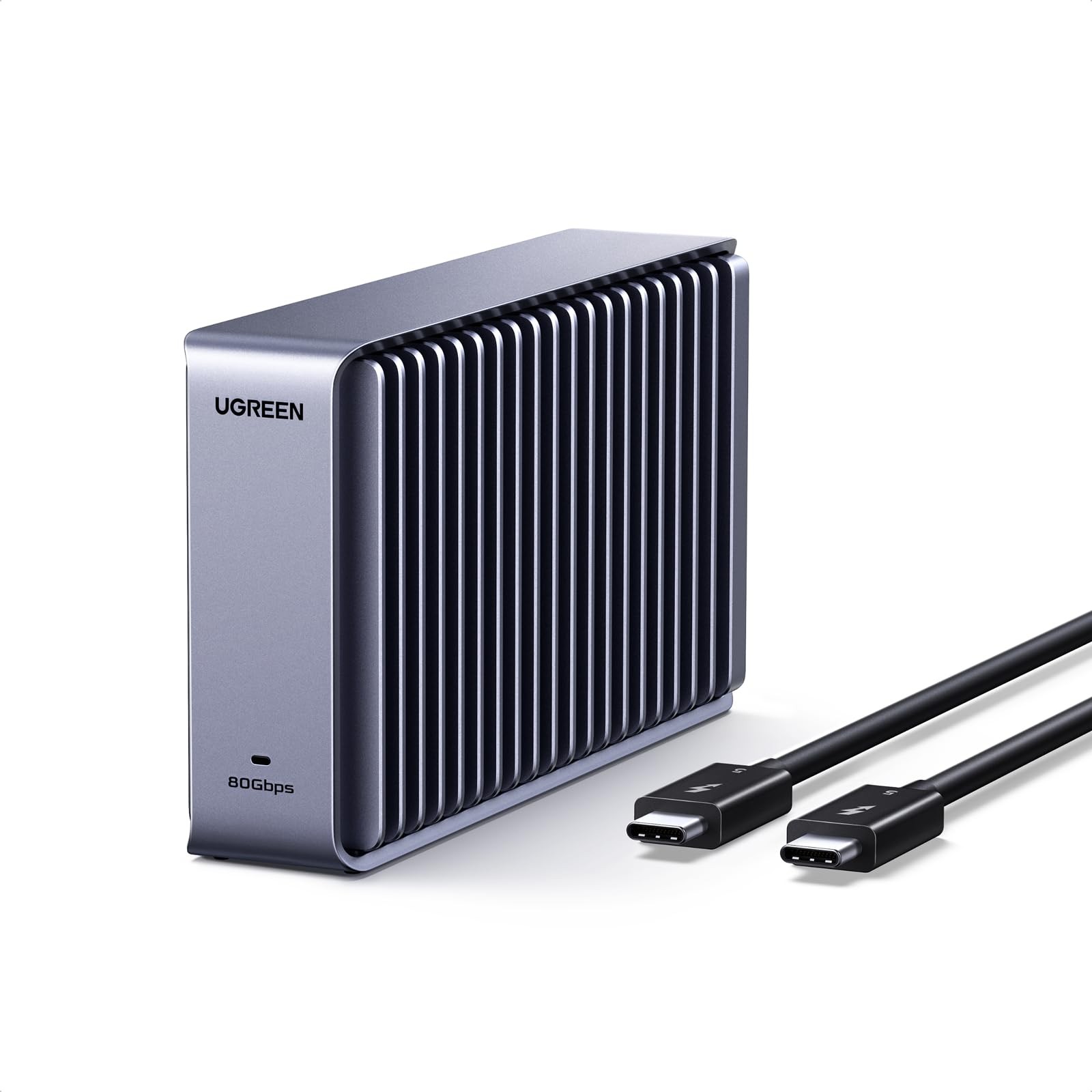 UGREEN 80Gbps M.2 NVMe SSD Enclosure with Aluminum Double-Sided Fin Heat...