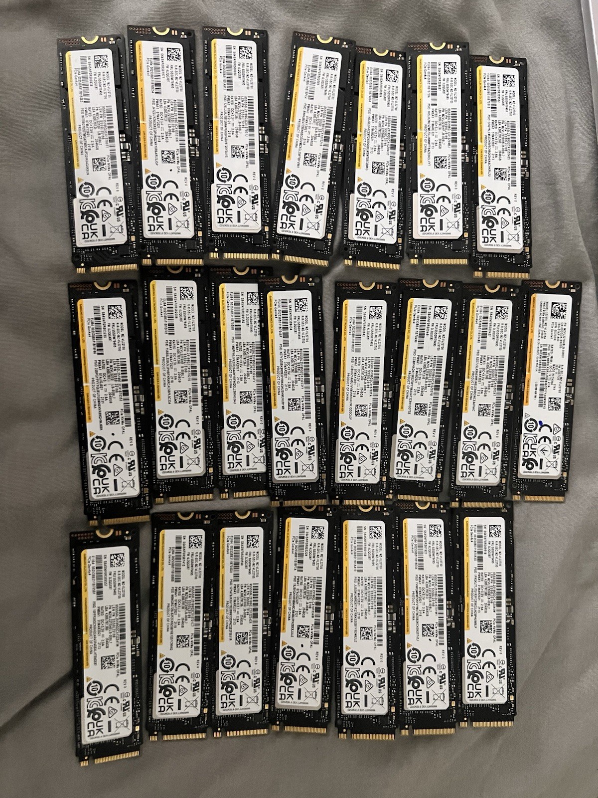 Lot Of 22 Broken Samsung PM9A1 2TB M.2 NVMe For Parts Read Description