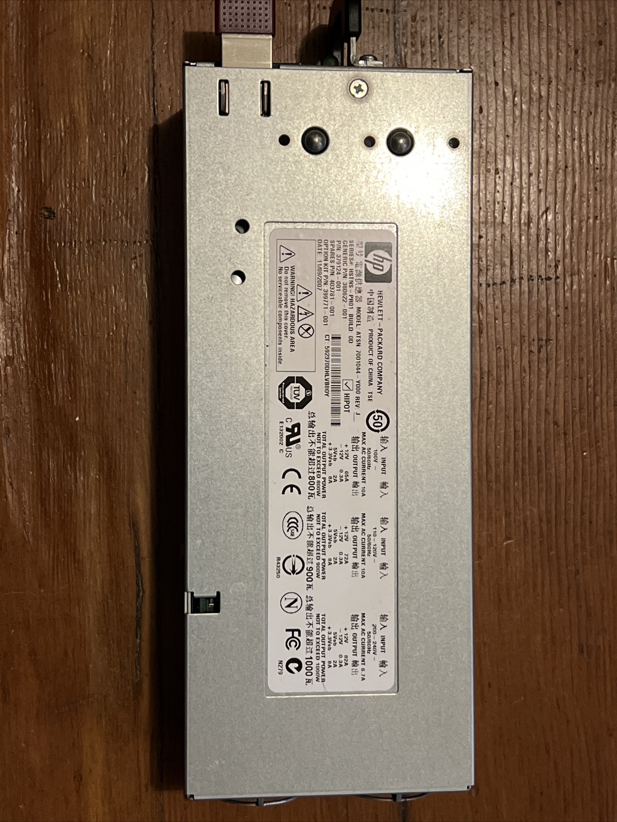 379124-001 HP 1000W Server Power Supply 380622-001 399771-001 DPS-800 403781-001