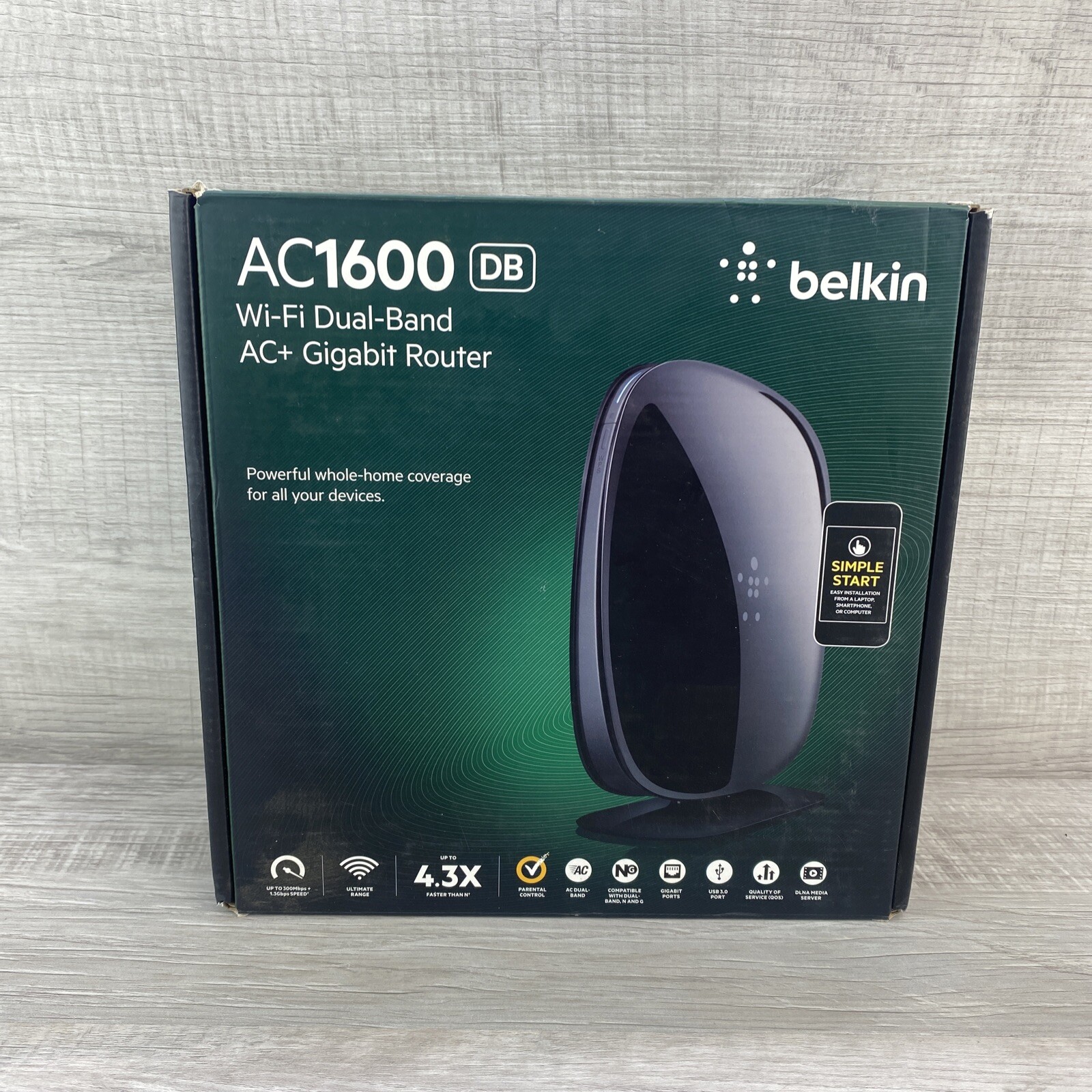 Belkin 1300 Mbps 4 Port 1000 Mbps Wireless Router (F9K1119) Gigabit AC+