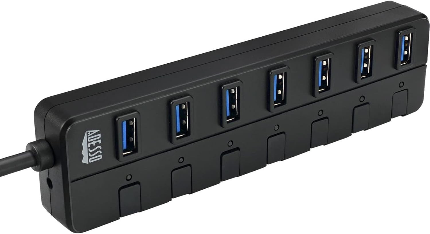 Adesso 7-Port USB 3.0 Hub with Individual Power Switch & Adapter