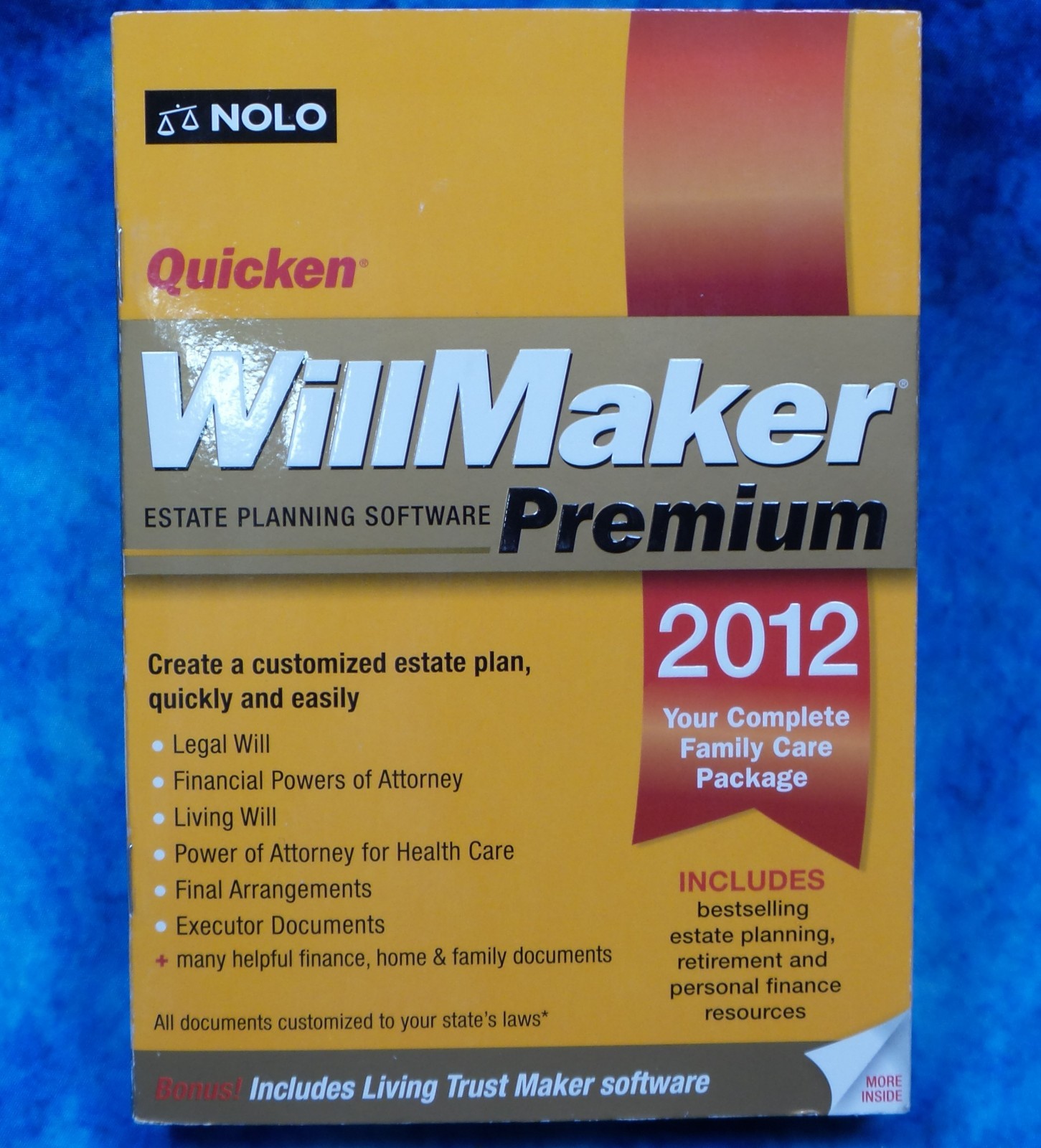 NOLO Quicken WillMaker PREMIUM 2012 Living Trust Estate Planning Software - NEW