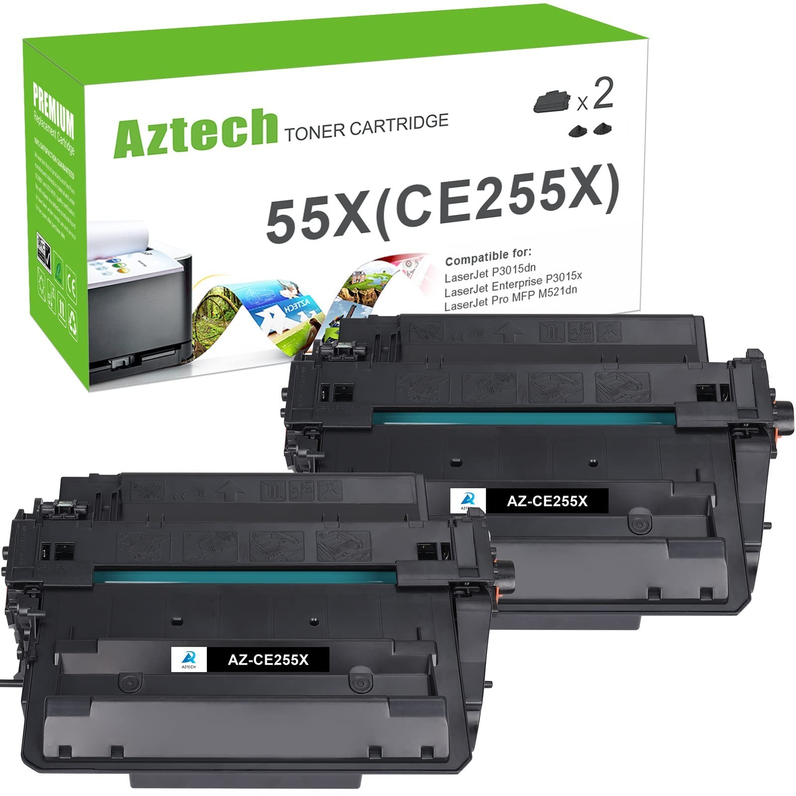 Aztech Compatible Toner Cartridge Replacement for HP CE255X 55X CE255A 55A La...