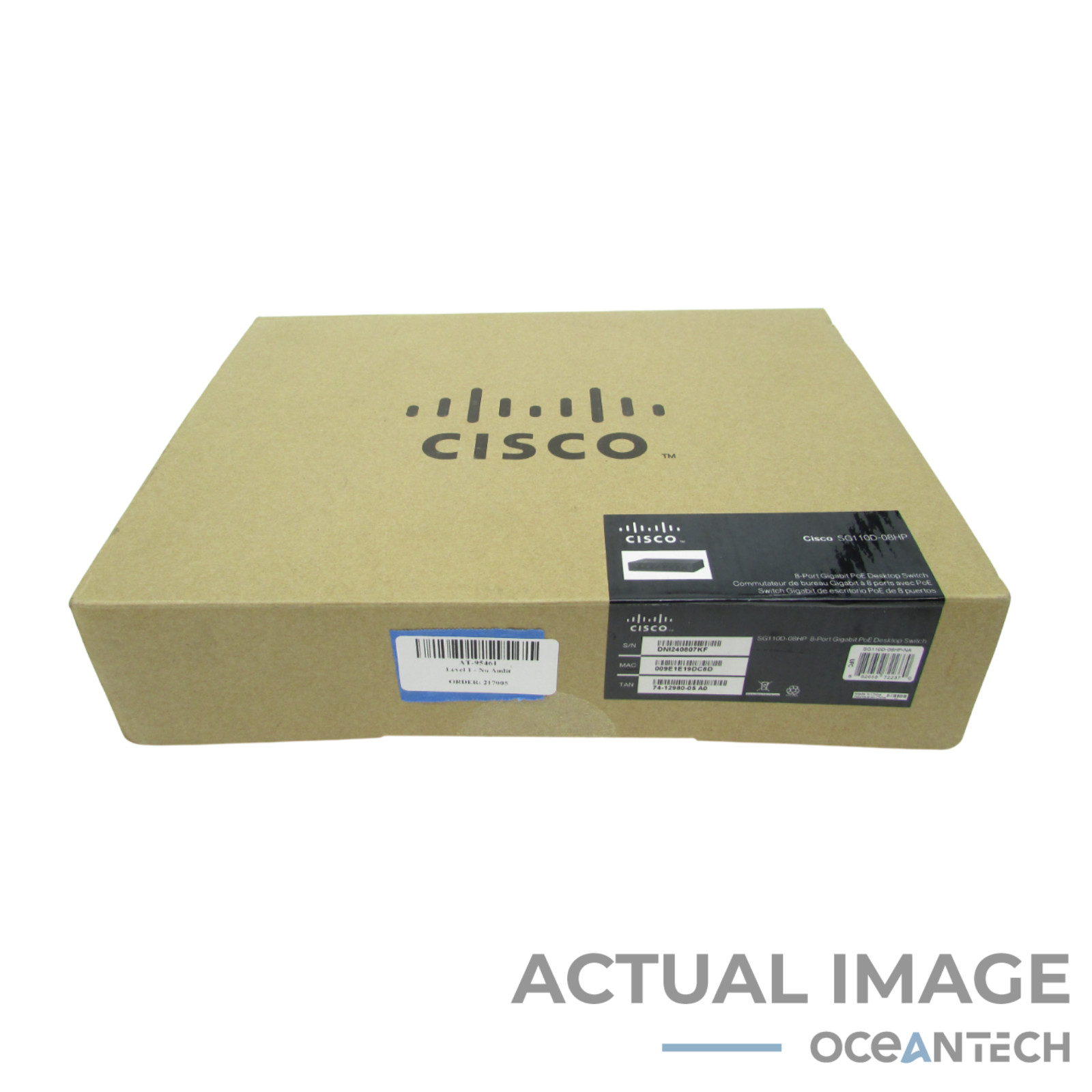 New Open Box Cisco SG110D-08HP 8-Port Gigabit Switch w/Power Supply