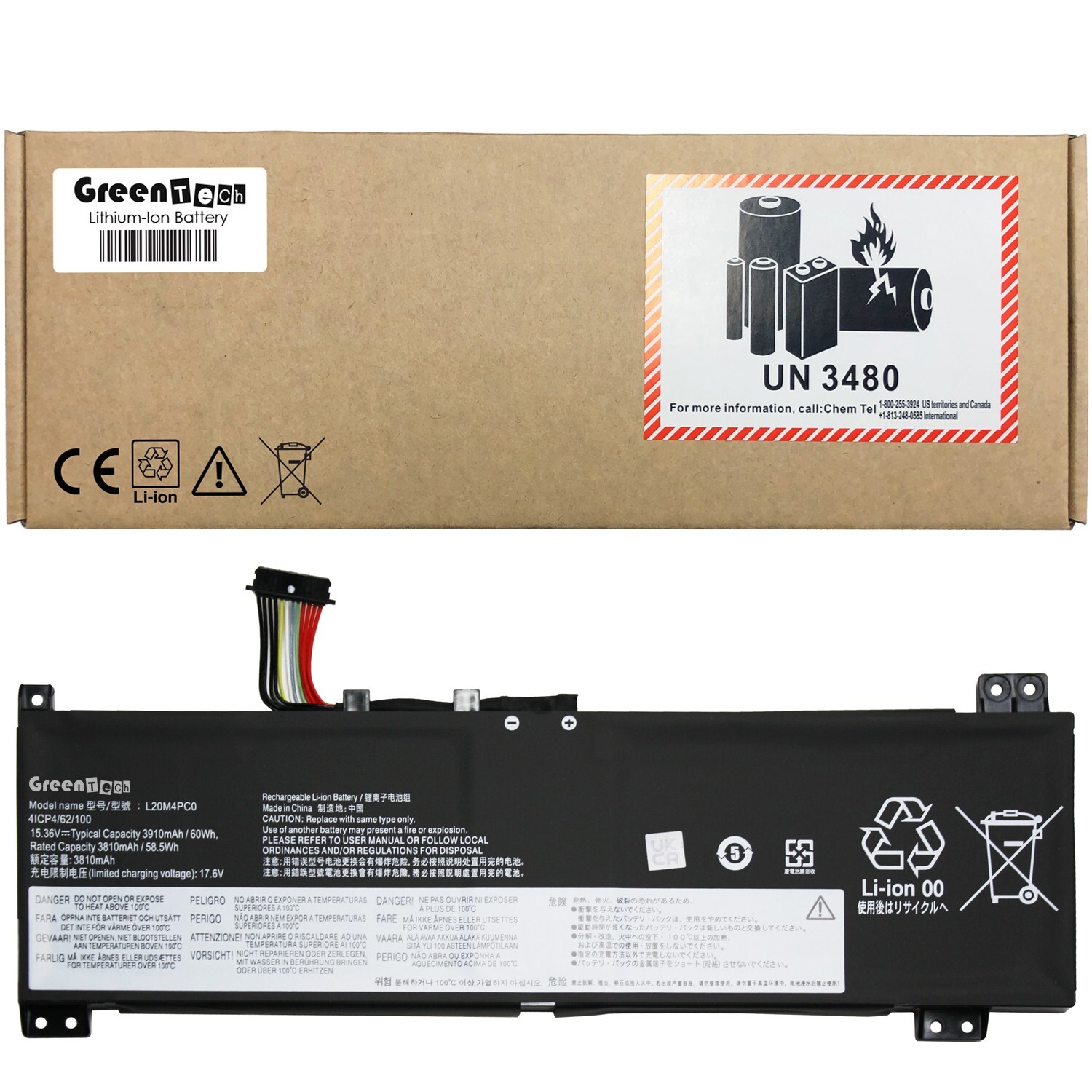 GREENTECH L20M4PC0 BATTERY FOR LEGION 5-15ITH6 15.36V 60WH 5B11B48816 SB11B48818