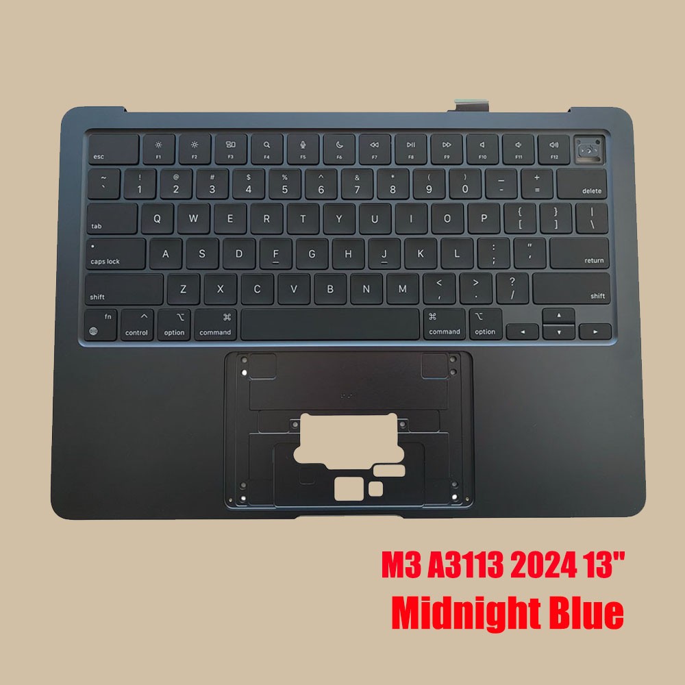 New For Apple MacBook Air 13" M3 A3113 2024 Keyboard Top Case Cover Midnight US