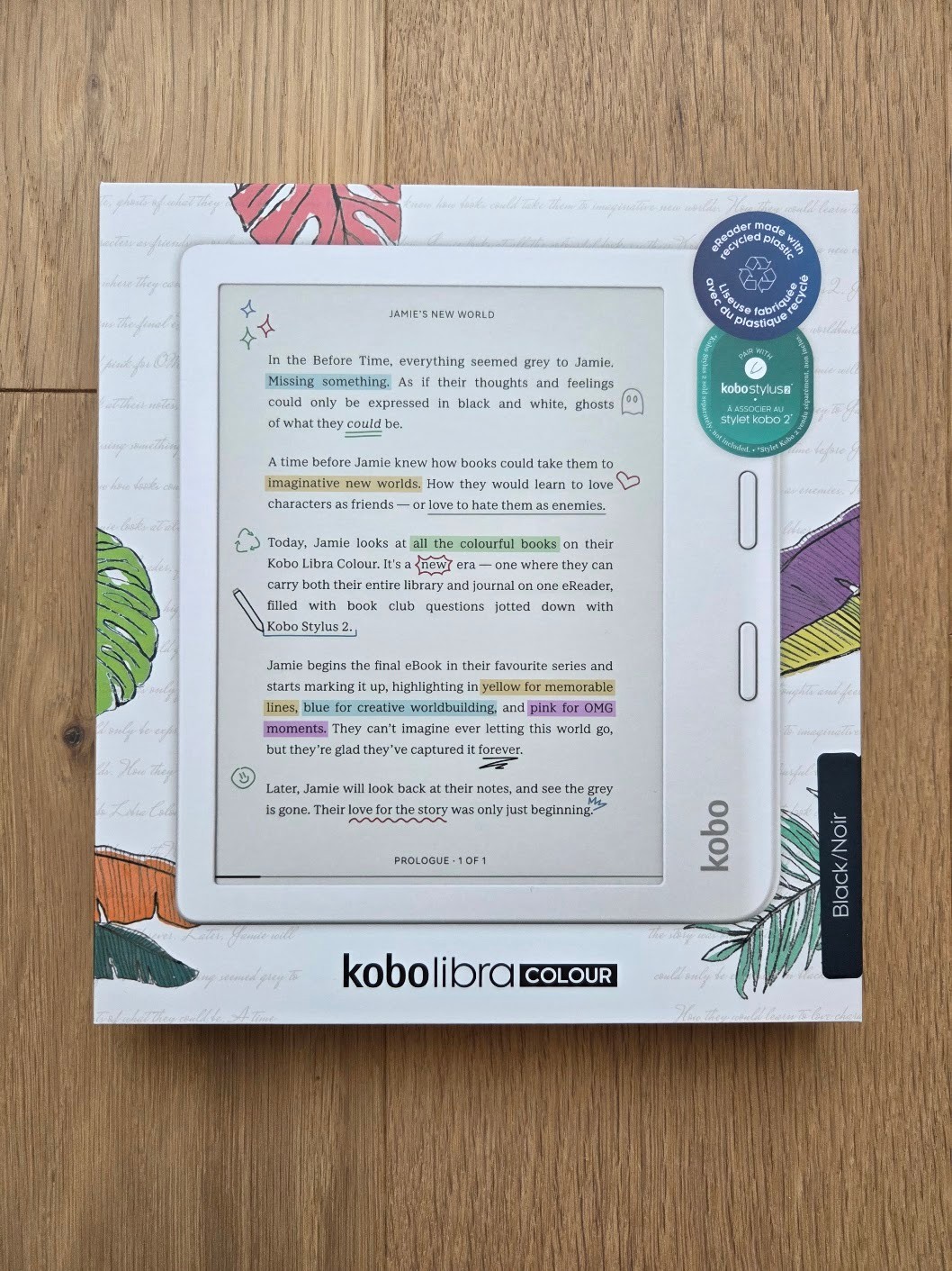 Kobo Libra Colour eBook Reader 7" E-Ink Carta N428-KU Black or White - Brand New