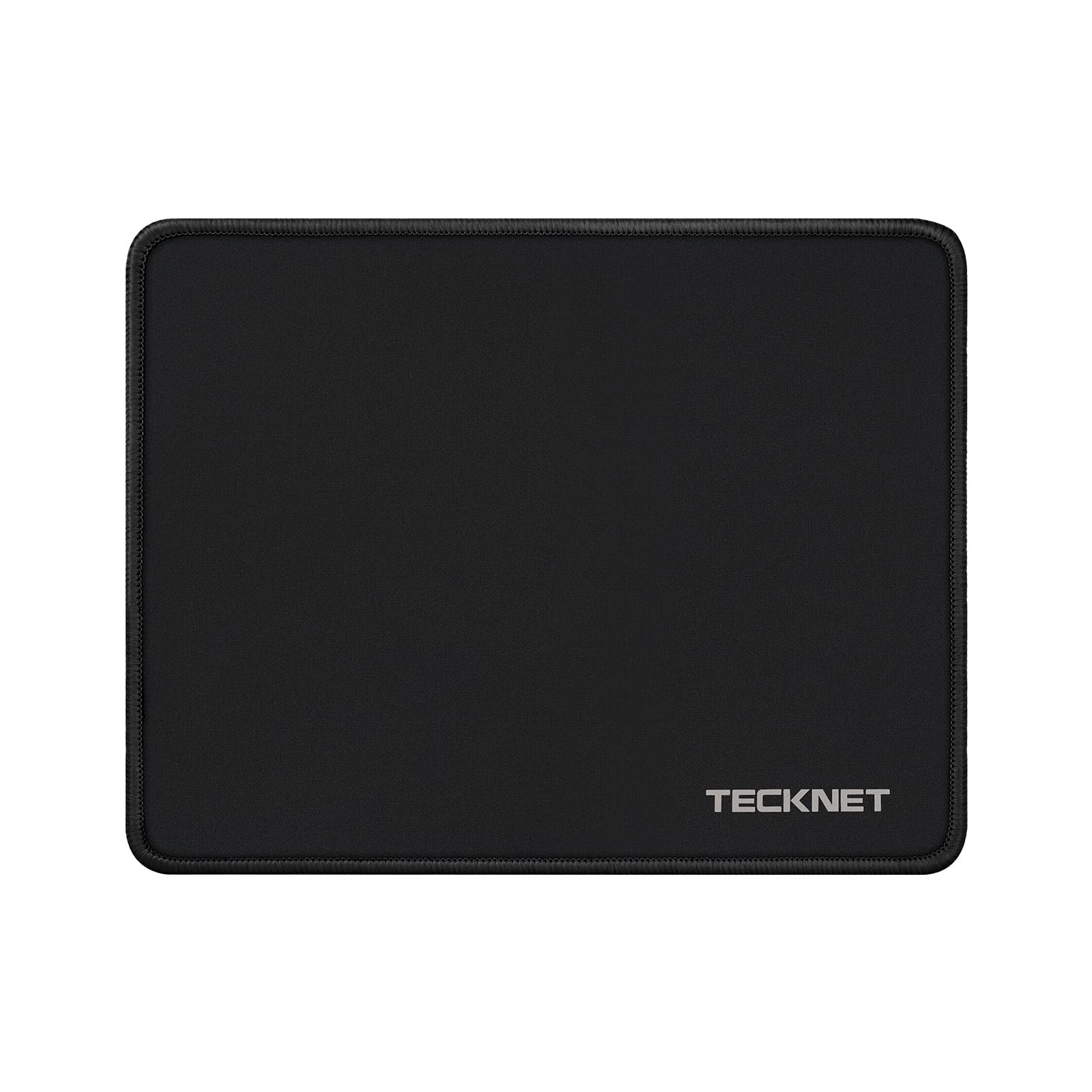TECKNET Mouse Pad with Anti-fray Stitching, Waterproof Surface & Small, Black