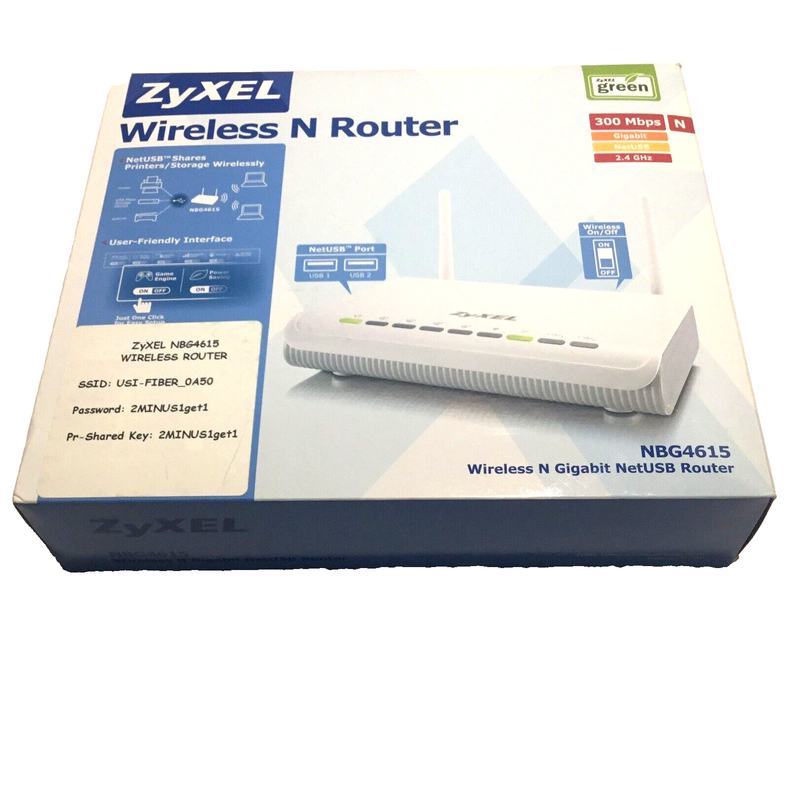 ZYXEL NBG-4615 - Wireless N Gigabit Net USB Router