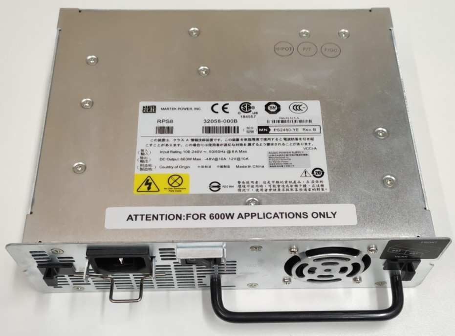 Martek Brocade FastIron RPS-FGS 600W Switch PSU 32058-000B PS2460-YE