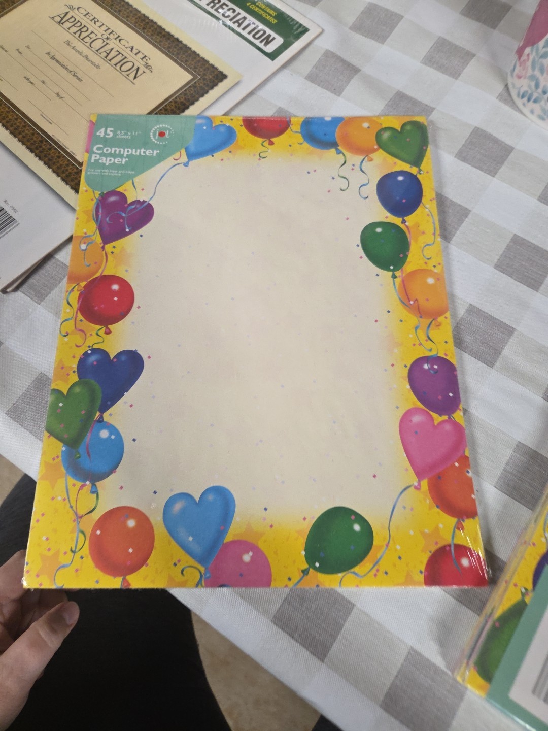 Computer Printer Paper 45 Sheets 8.5" x 11" Greenbrier Balloons (PaperA)