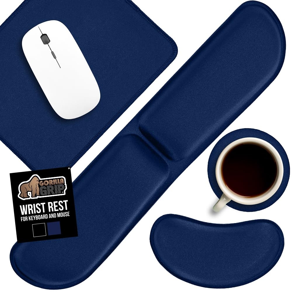 Gorilla Grip Silky Memory Foam Keyboard Wrist Rest And Mouse Pad For Computer